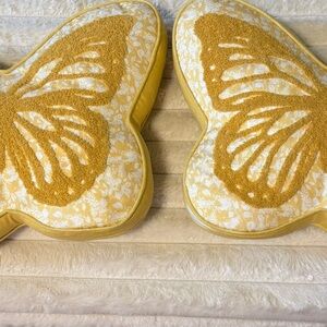 Yellow Butterfly Accent Pillows